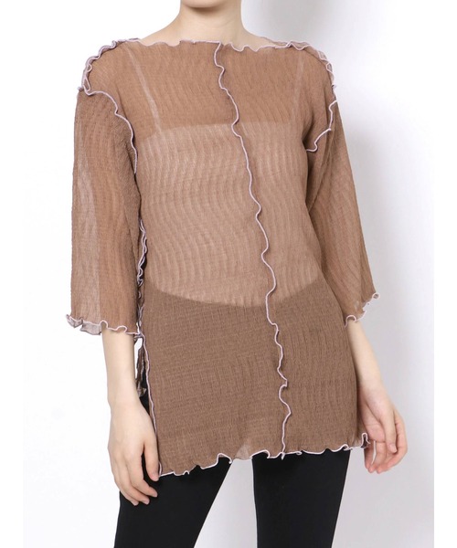 merry jenny（メリージェニー）の「エアリーメロウハーフスリーブTOPS（Tシャツ/カットソー・レディース・ピンク/グリーン/ブルー/ブラウン・FREE）」の18枚目の写真