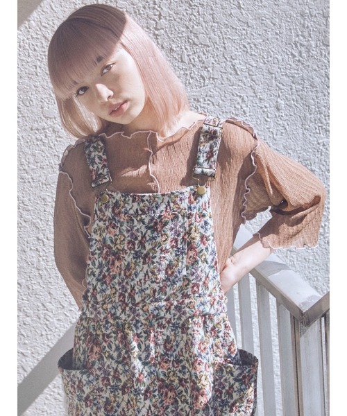 merry jenny（メリージェニー）の「エアリーメロウハーフスリーブTOPS（Tシャツ/カットソー・レディース・ピンク/グリーン/ブルー/ブラウン・FREE）」の11枚目の写真