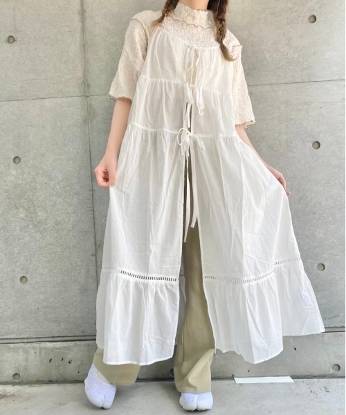 nemne store（ネンネストア）の「あじさいに染まる２weyキャミワンピース（ワンピース・レディース・ベージュ/オフホワイト/ミント・フリー）」の3枚目の写真