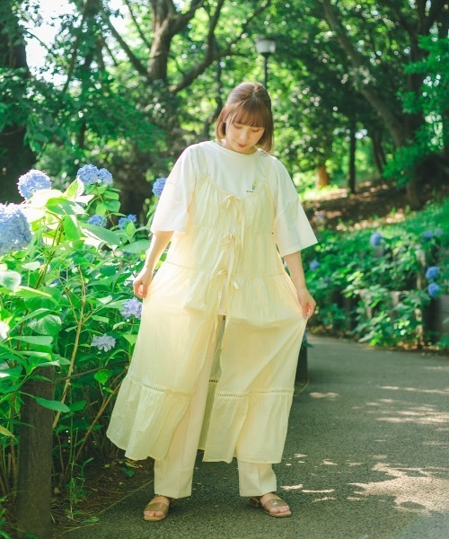 nemne store（ネンネストア）の「あじさいに染まる２weyキャミワンピース（ワンピース・レディース・ベージュ/オフホワイト/ミント・フリー）」の13枚目の写真