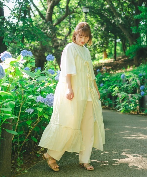 nemne store（ネンネストア）の「あじさいに染まる２weyキャミワンピース（ワンピース・レディース・ベージュ/オフホワイト/ミント・フリー）」の15枚目の写真