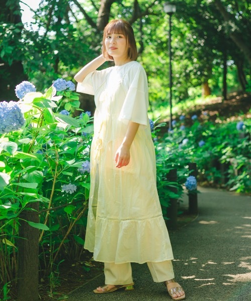 nemne store（ネンネストア）の「あじさいに染まる２weyキャミワンピース（ワンピース・レディース・ベージュ/オフホワイト/ミント・フリー）」の16枚目の写真