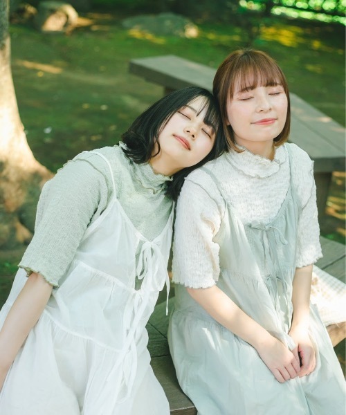 nemne store（ネンネストア）の「あじさいに染まる２weyキャミワンピース（ワンピース・レディース・ベージュ/オフホワイト/ミント・フリー）」の9枚目の写真