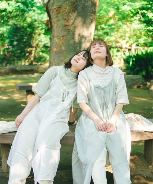 nemne store（ネンネストア）の「あじさいに染まる２weyキャミワンピース（ワンピース・レディース・ベージュ/オフホワイト/ミント・フリー）」の10枚目の写真