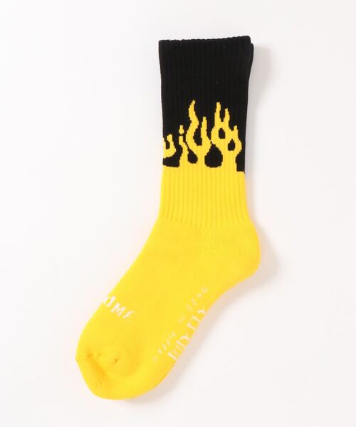 坩堝(ルツボ)の「【坩堝】坩堝 FLAME SOCKS(ソックス/靴下・レディース・レッド/イエロー/ブルー・FREE)」の1枚目の写真