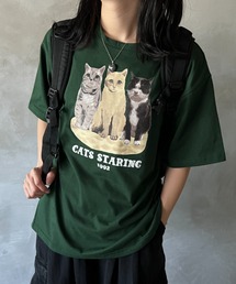kutir | 3匹のネコプリントTシャツ(Tシャツ/カットソー)