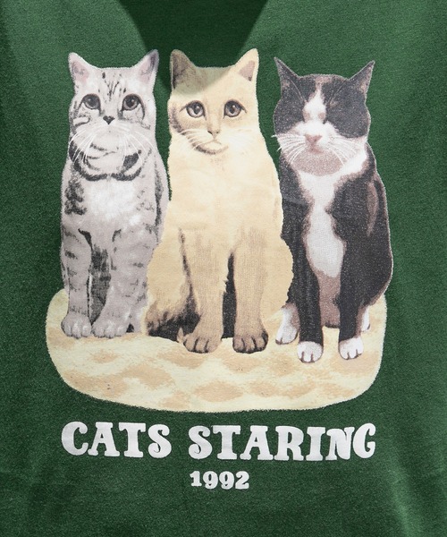 kutir(クティール)の「3匹のネコプリントTシャツ(Tシャツ/カットソー・レディース・ホワイト/オレンジ/グリーン・FREE)」の15枚目の写真