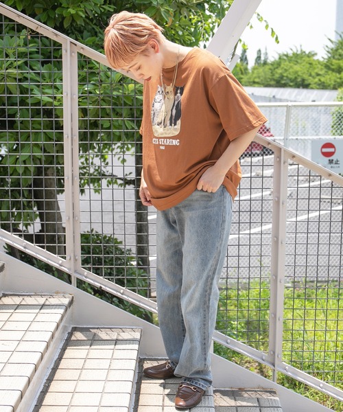 kutir(クティール)の「3匹のネコプリントTシャツ(Tシャツ/カットソー・レディース・ホワイト/オレンジ/グリーン・FREE)」の19枚目の写真