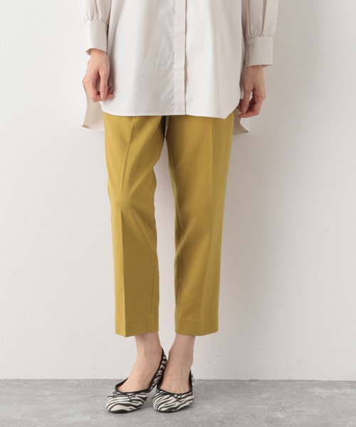 GLOBAL WORK（グローバルワーク）の「ウツクシルエットテーパードパンツ/949748（スラックス・レディース・ブラック/ネイビー/グレー/イエロー/ブルー/グリーン/アイボリー/ラベンダー/スモークピンク/ライトベージュ/グレイッシュベージュ・SMALL/MEDIUM/LARGE/X-LARGE/XX-LARGE/X-SMALL）」の10枚目の写真