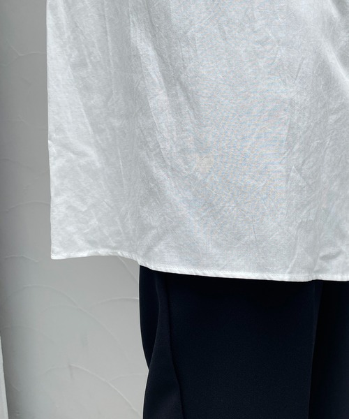 CAPRICIEUX LE'MAGE（カプリシューレマージュ）の「2WAYシャーリングフレンチブラウス（シャツ/ブラウス・レディース・ホワイト/ブラック/グリーン・FREE）」の4枚目の写真