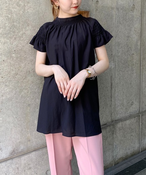 CAPRICIEUX LE'MAGE（カプリシューレマージュ）の「2WAYシャーリングフレンチブラウス（シャツ/ブラウス・レディース・ホワイト/ブラック/グリーン・FREE）」の13枚目の写真