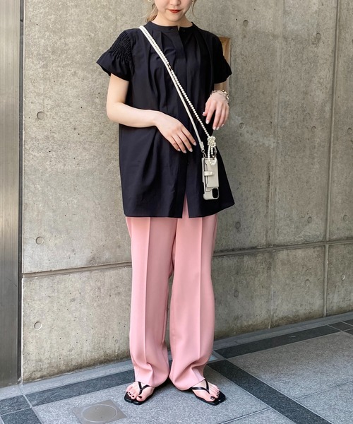 CAPRICIEUX LE'MAGE（カプリシューレマージュ）の「2WAYシャーリングフレンチブラウス（シャツ/ブラウス・レディース・ホワイト/ブラック/グリーン・FREE）」の20枚目の写真