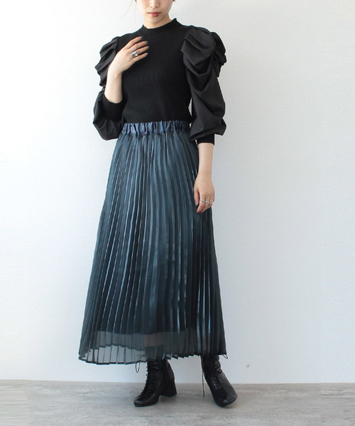 Three Four Time（ｽﾘｰﾌｫｰﾀｲﾑ）の「アコーディオンプリーツスカート（スカート・レディース・グリーン系その他/ブルー系その他・ONE SIZE）」の11枚目の写真