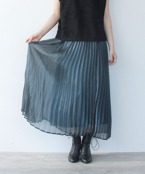 Three Four Time（ｽﾘｰﾌｫｰﾀｲﾑ）の「アコーディオンプリーツスカート（スカート・レディース・グリーン系その他/ブルー系その他・ONE SIZE）」の5枚目の写真