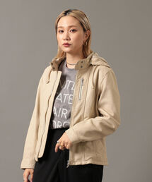 AVIREX | 【Women's】スタンドジップレザージャケット/ STAND ZIP LEATHER JACKET / アヴィレックス / AVIREX(その他アウター)