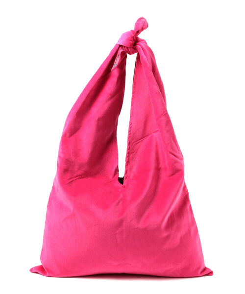 Ray BEAMS（レイビームス）の「Hollingworth country outfitters / Velvet BAG（トートバッグ・レディース・ピンク/ダークグリーン・ONE SIZE）」の6枚目の写真