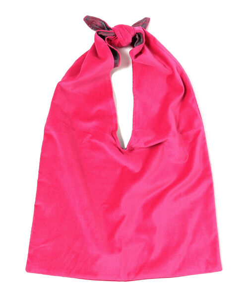 Ray BEAMS（レイビームス）の「Hollingworth country outfitters / Velvet BAG（トートバッグ・レディース・ピンク/ダークグリーン・ONE SIZE）」の4枚目の写真