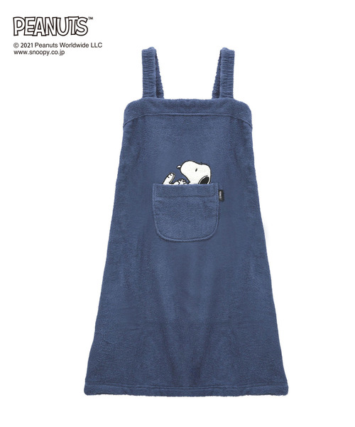 blooming FLORA（ブルーミングフローラ）の「【PEANUTS/SNOOPY】 綿100%パイル スヌーピーバスラップ / お風呂大好きSNOOPY バスローブ ワンピース 涼しい 夏 汗（ガウン/バスローブ・レディース・モカ/ネイビー/ホワイト・LARGE/MEDIUM）」の3枚目の写真