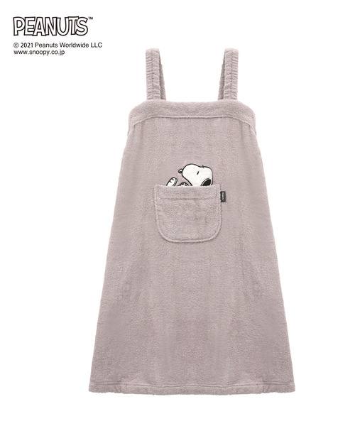 blooming FLORA（ブルーミングフローラ）の「【PEANUTS/SNOOPY】 綿100%パイル スヌーピーバスラップ / お風呂大好きSNOOPY バスローブ ワンピース 涼しい 夏 汗（ガウン/バスローブ・レディース・モカ/ネイビー/ホワイト・LARGE/MEDIUM）」の13枚目の写真