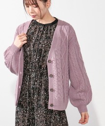 Honeys | ケーブル編Ｖカーデ(カーディガン/ボレロ)