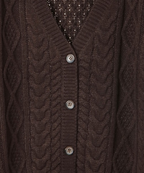 Honeys（ハニーズ）の「ケーブル編Ｖカーデ（カーディガン/ボレロ・レディース・ブラウン/アイボリー/ベージュ系その他/ブルー系その他/ピンク系その他・S/M/L）」の20枚目の写真
