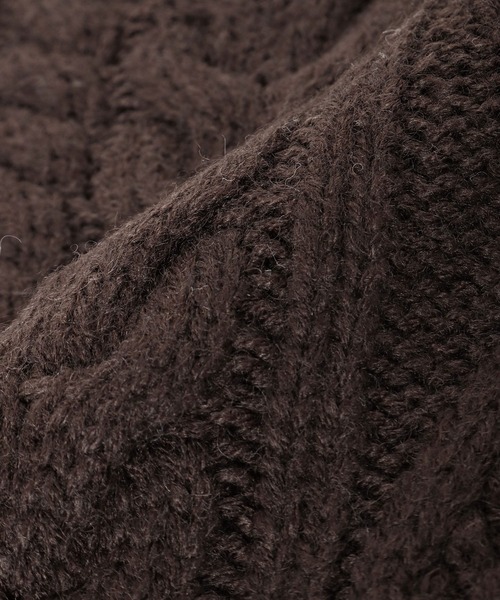 Honeys（ハニーズ）の「ケーブル編Ｖカーデ（カーディガン/ボレロ・レディース・ブラウン/アイボリー/ベージュ系その他/ブルー系その他/ピンク系その他・S/M/L）」の17枚目の写真