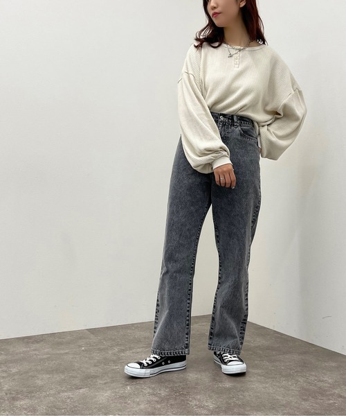 apres jour mignon(アプレジュールミニョン)の「ワッフルヘンリートップス【ZOZOTOWN限定アイテム】(Tシャツ/カットソー・レディース・アイボリー/カーキ/ブラック・X-LARGE/フリー)」の22枚目の写真