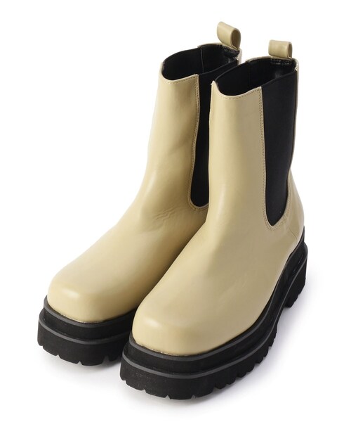 ESPERANZA（エスペランサ）の「◆【残りわずか】【晴雨兼用】トラックソールサイドゴアショートブーツ（ブーツ・レディース・ブラック/ベージュ・LL/S/M/L）」の5枚目の写真