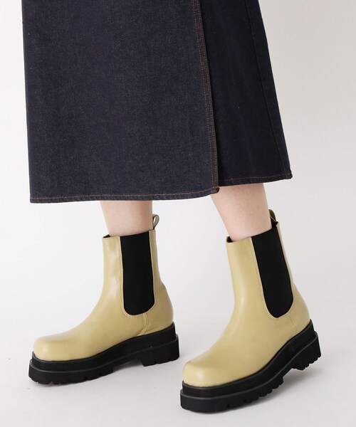 ESPERANZA（エスペランサ）の「◆【残りわずか】【晴雨兼用】トラックソールサイドゴアショートブーツ（ブーツ・レディース・ブラック/ベージュ・LL/S/M/L）」の6枚目の写真