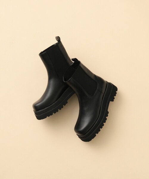 ESPERANZA（エスペランサ）の「◆【残りわずか】【晴雨兼用】トラックソールサイドゴアショートブーツ（ブーツ・レディース・ブラック/ベージュ・LL/S/M/L）」の11枚目の写真