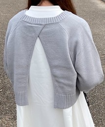 ACT | バックスリット クルーネック ショートニット(ニット/セーター)