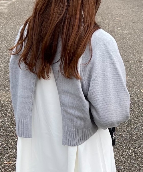 ACT（アクト）の「バックスリット クルーネック ショートニット（ニット/セーター・レディース・ライトブルー/ブラック・M）」の9枚目の写真