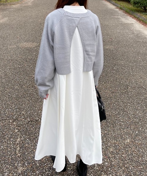 ACT（アクト）の「バックスリット クルーネック ショートニット（ニット/セーター・レディース・ライトブルー/ブラック・M）」の13枚目の写真