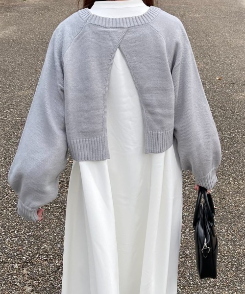 ACT（アクト）の「バックスリット クルーネック ショートニット（ニット/セーター・レディース・ライトブルー/ブラック・M）」の14枚目の写真