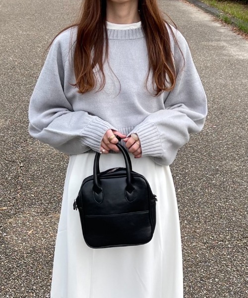 ACT（アクト）の「バックスリット クルーネック ショートニット（ニット/セーター・レディース・ライトブルー/ブラック・M）」の17枚目の写真