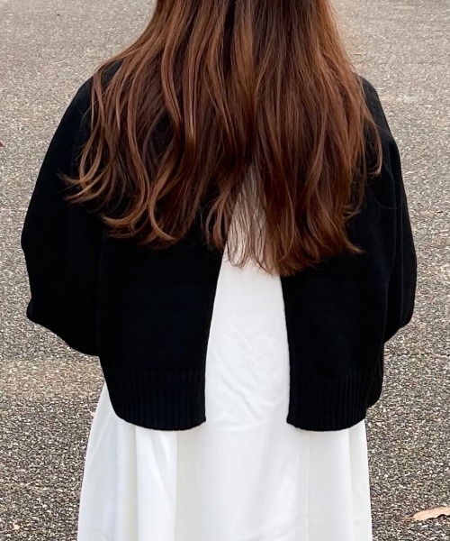 ACT（アクト）の「バックスリット クルーネック ショートニット（ニット/セーター・レディース・ライトブルー/ブラック・M）」の20枚目の写真