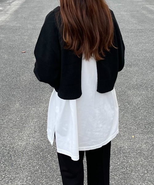 ACT（アクト）の「バックスリット クルーネック ショートニット（ニット/セーター・レディース・ライトブルー/ブラック・M）」の22枚目の写真