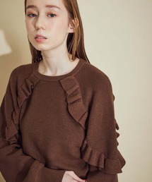 MADEMOISELLE ROPE' | 【セットアップ】ラッフルスリーブニットワンピース(ワンピース)