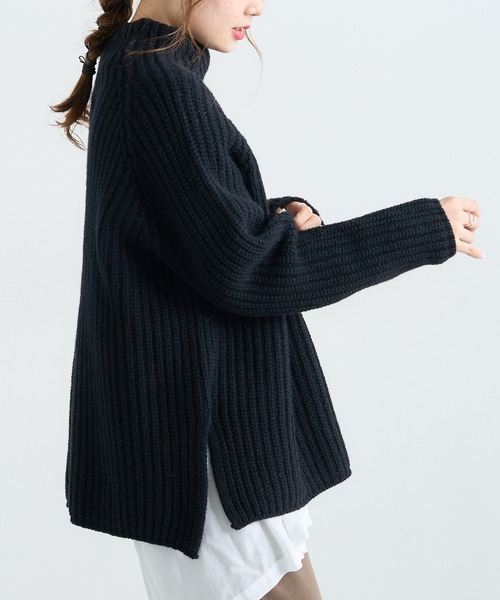 PUAL CE CIN（ピュアルセシン）の「【Du noir】ウールカシミヤ ハイネックニットプルオーバー（ニット/セーター・レディース・ブラック/ベージュ/モカ・FREE）」の2枚目の写真