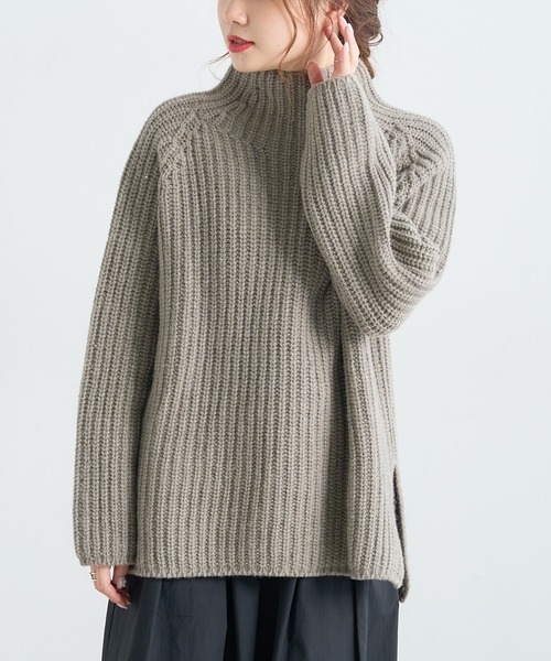 PUAL CE CIN（ピュアルセシン）の「【Du noir】ウールカシミヤ ハイネックニットプルオーバー（ニット/セーター・レディース・ブラック/ベージュ/モカ・FREE）」の8枚目の写真