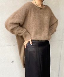 DouDou | 【新色追加】ラクーンラウンドヘム切替プルオーバー(ニット/セーター)