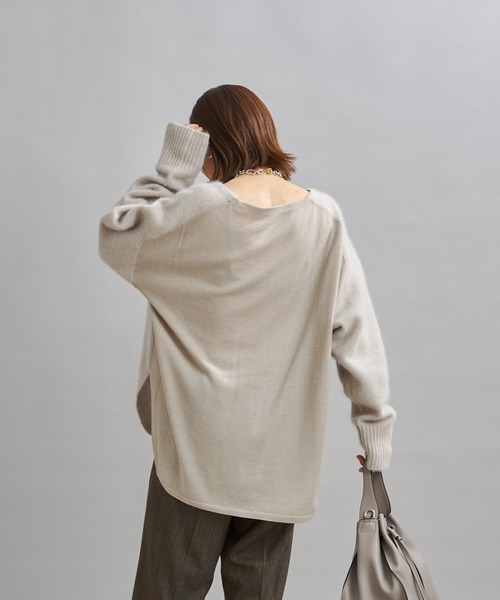 DouDou - DouDou 新作ニット　ラクーンラウンドヘム切り替え DouDou（ドゥドゥ）の「【新色追加】ラクーンラウンドヘム切替