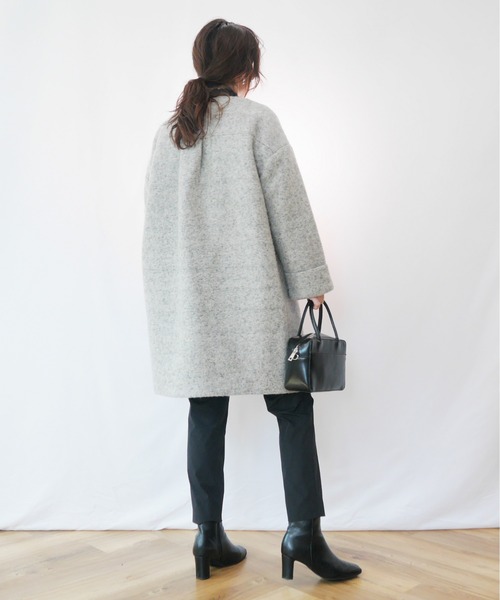 AZUL ENCANTO（アズールエンカント）の「ブークレーノーカラーコート（その他アウター・レディース・ブラック/ベージュ/ネイビー・FREE）」の18枚目の写真