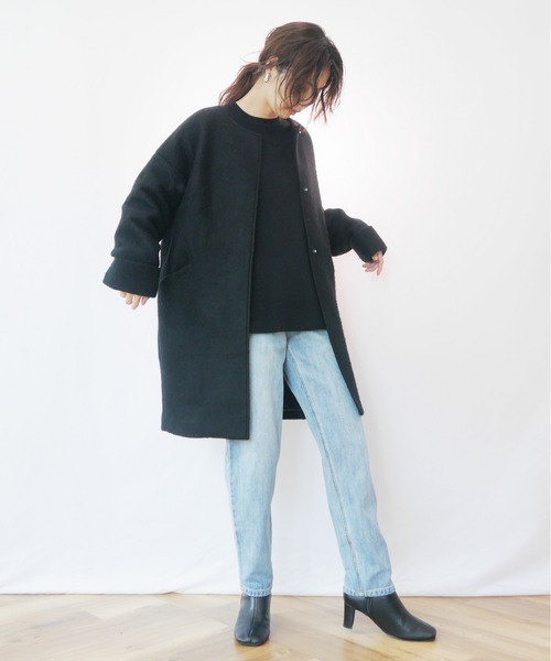 AZUL ENCANTO（アズールエンカント）の「ブークレーノーカラーコート（その他アウター・レディース・ブラック/ベージュ/ネイビー・FREE）」の14枚目の写真