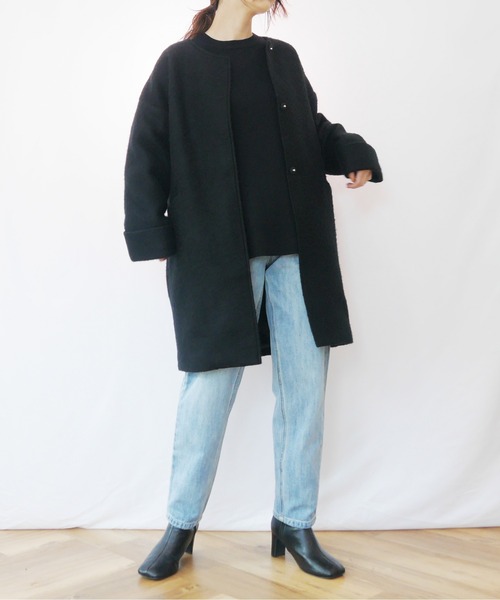 AZUL ENCANTO（アズールエンカント）の「ブークレーノーカラーコート（その他アウター・レディース・ブラック/ベージュ/ネイビー・FREE）」の6枚目の写真