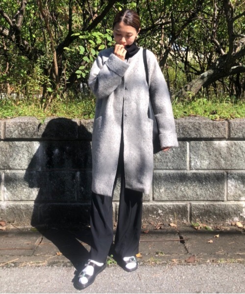 AZUL ENCANTO（アズールエンカント）の「ブークレーノーカラーコート（その他アウター・レディース・ブラック/ベージュ/ネイビー・FREE）」の12枚目の写真