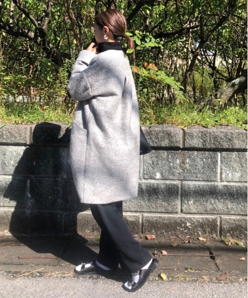 AZUL ENCANTO（アズールエンカント）の「ブークレーノーカラーコート（その他アウター・レディース・ブラック/ベージュ/ネイビー・FREE）」の13枚目の写真