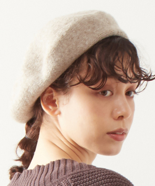 MELROSE claire(メルローズ クレール)の「【アンチピリング加工で毛玉が出来づらい♪ベレー帽】(ハンチング/ベレー帽・レディース・ブラック/ベージュ/ブラウン・FREE)」の3枚目の写真