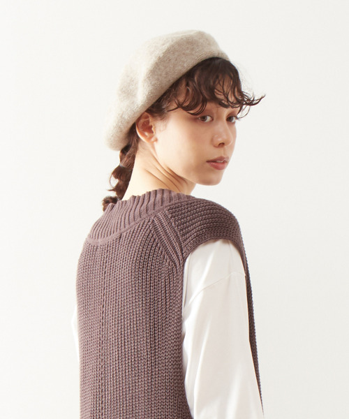 MELROSE claire(メルローズ クレール)の「【アンチピリング加工で毛玉が出来づらい♪ベレー帽】(ハンチング/ベレー帽・レディース・ブラック/ベージュ/ブラウン・FREE)」の9枚目の写真