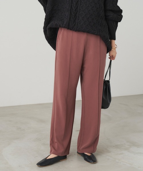 Chaco closet（チャコ クローゼット）の「ウエストゴム センターシーム ストレートパンツ（スラックス・レディース・ピンク・M/TM）」の9枚目の写真